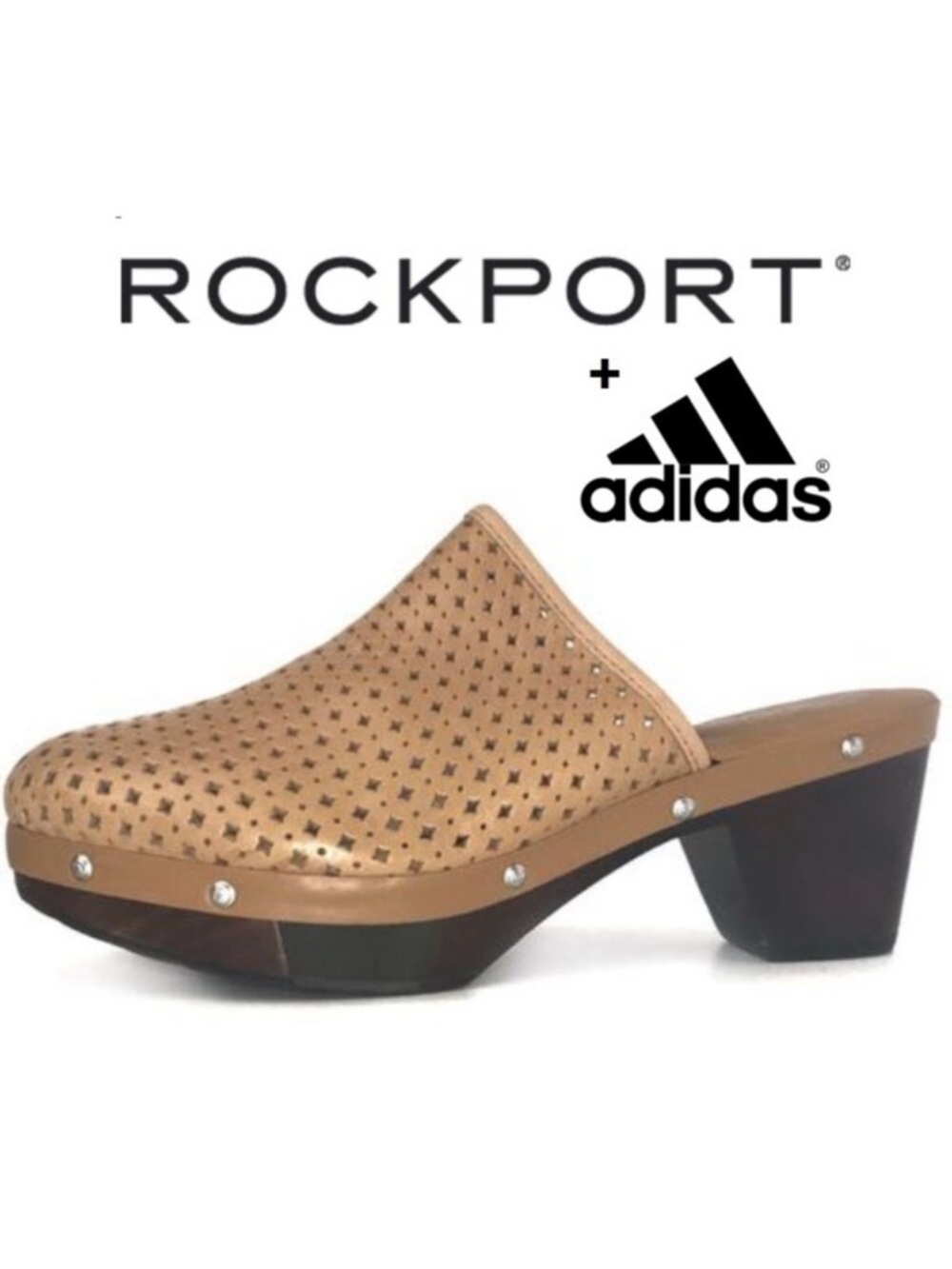 Rockport Tan and Brown Mules Comfortable Slip-On Size 8